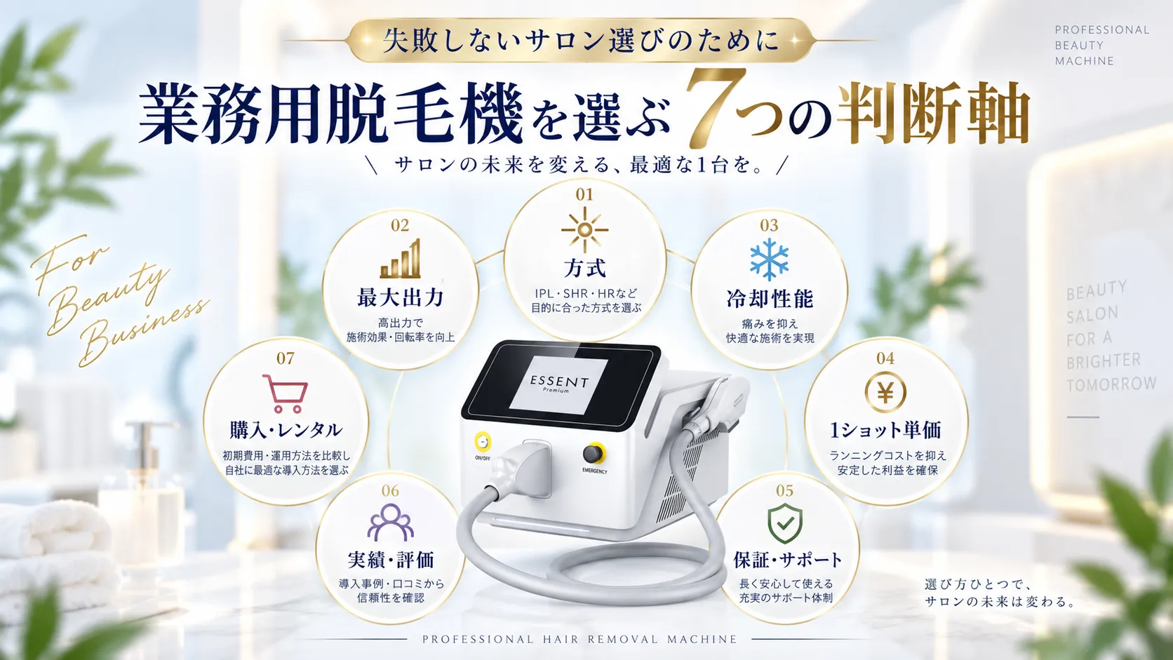 業務用脱毛機を選ぶ7つの判断軸
