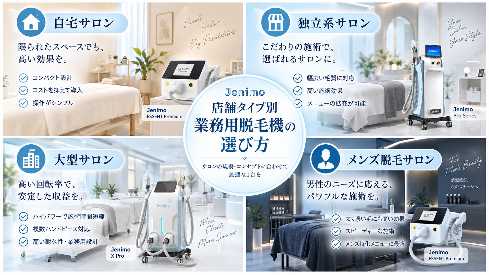 店舗タイプ別 業務用脱毛機の選び方