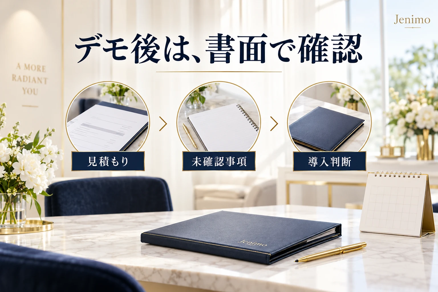 デモ後に見積もりと未確認事項を書面で整理して導入を判断する