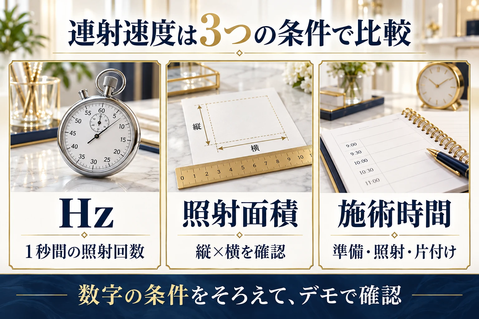 業務用脱毛機のHzは1秒間の照射回数。電源周波数とは区別して確認