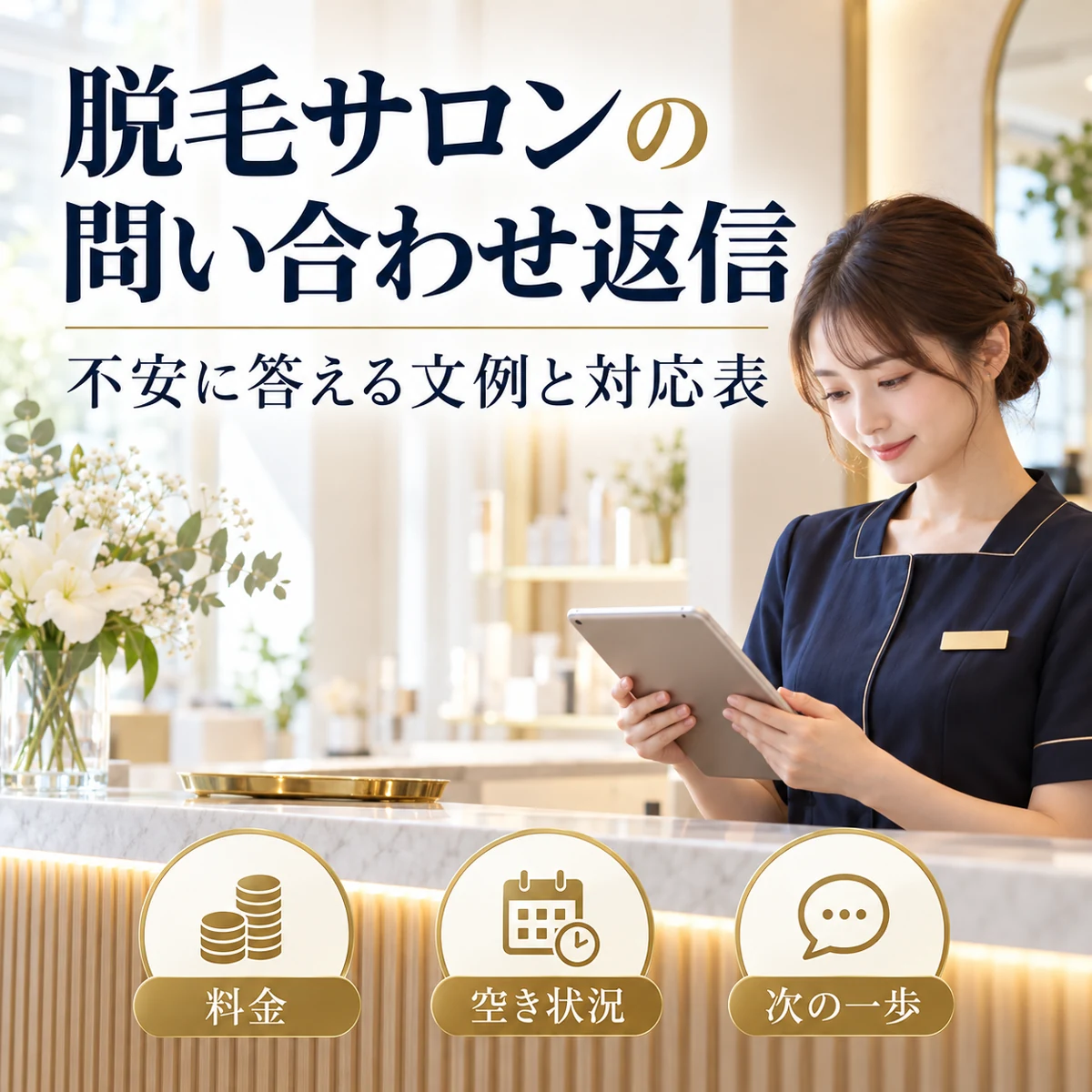 脱毛サロンの問い合わせ返信:料金・空き状況・次の一歩を案内する