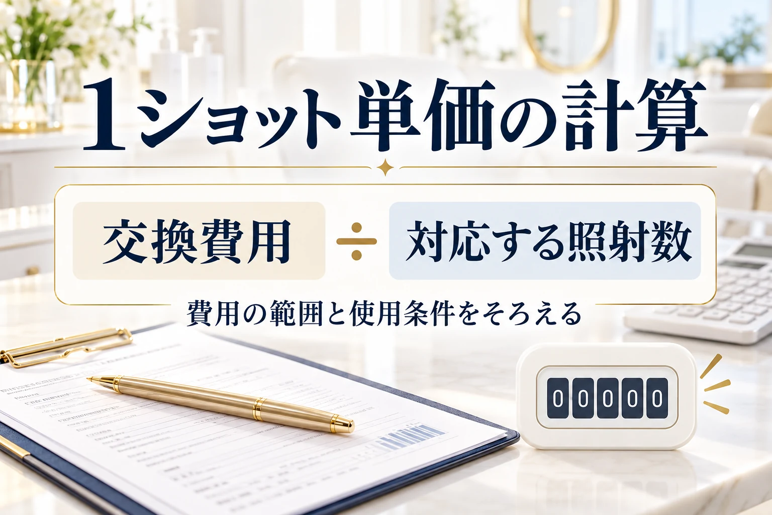 交換費用を照射数で割る1ショット単価の計算方法
