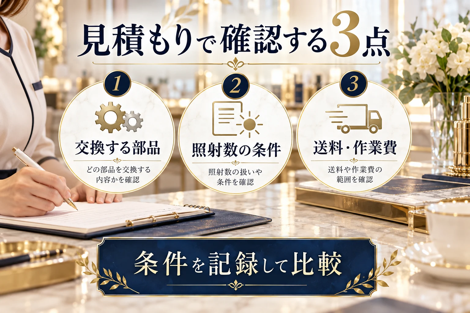見積もりで確認する交換範囲・照射条件・サポート